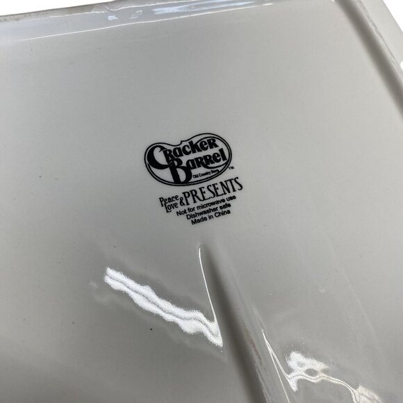 Cracker Barrel Christmas Tree Ceramic Serving Platter 13" x 9" Festive Holiday - Picture 5 of 6